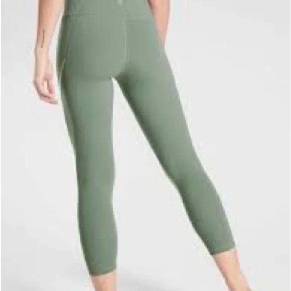 Athleta Salutation Stash Pocket II Colorblock 7/8 Tight Lead Green size SP - Picture 2 of 8